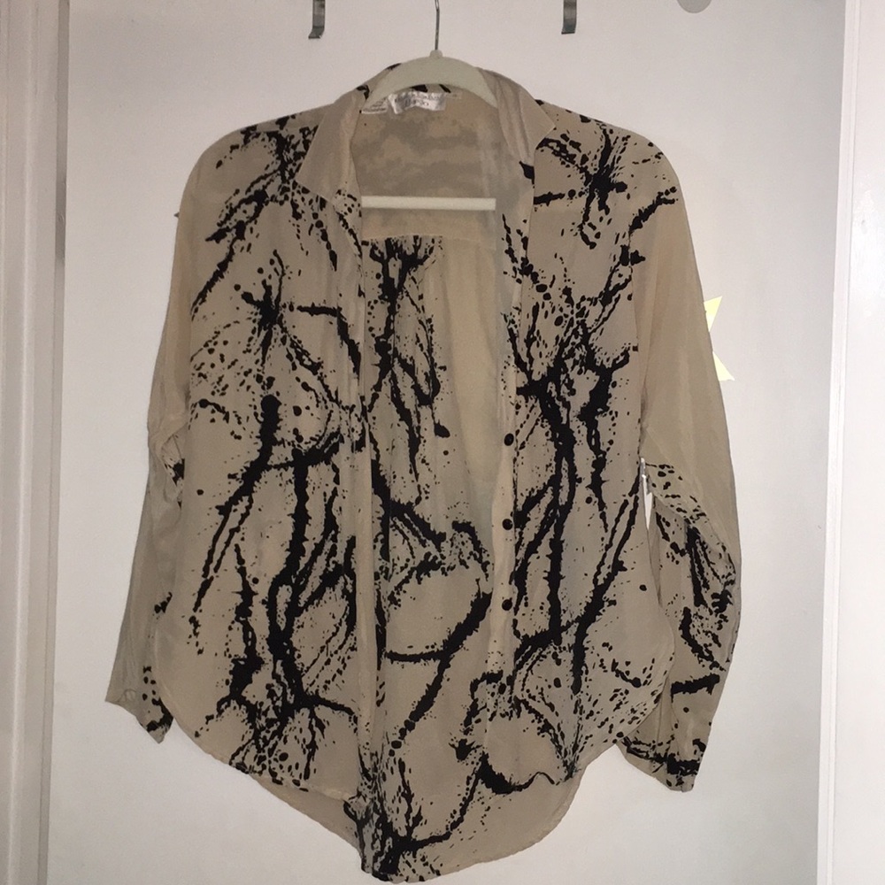 Tan/Black Pattern Button down